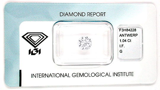 Foto 1 - Brillant, IGI! 1,04ct Lupenrein Top Wesselton G Diamond, D5491