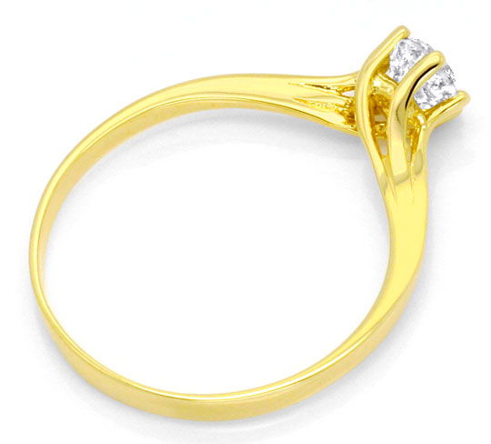 Foto 3 - Brillant-Diamant-Solitär Halbkaräter Krappen Gold-Ring, S2469