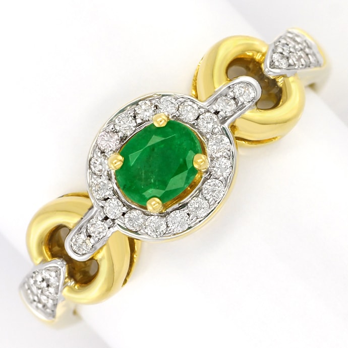 Foto 2 - Diamant Smaragd Collier Armband Ring Ohrringe, S2483