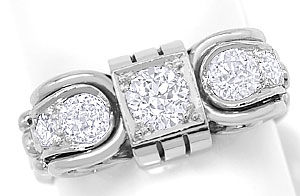 Foto 1 - Handarbeits-Diamanten-Ring 40er Jahre mit 0,81 ct River, S3546