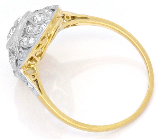 Foto 3 - Original Art Deco Einkaräter Platin-Gold-Diamanten-Ring, S4003