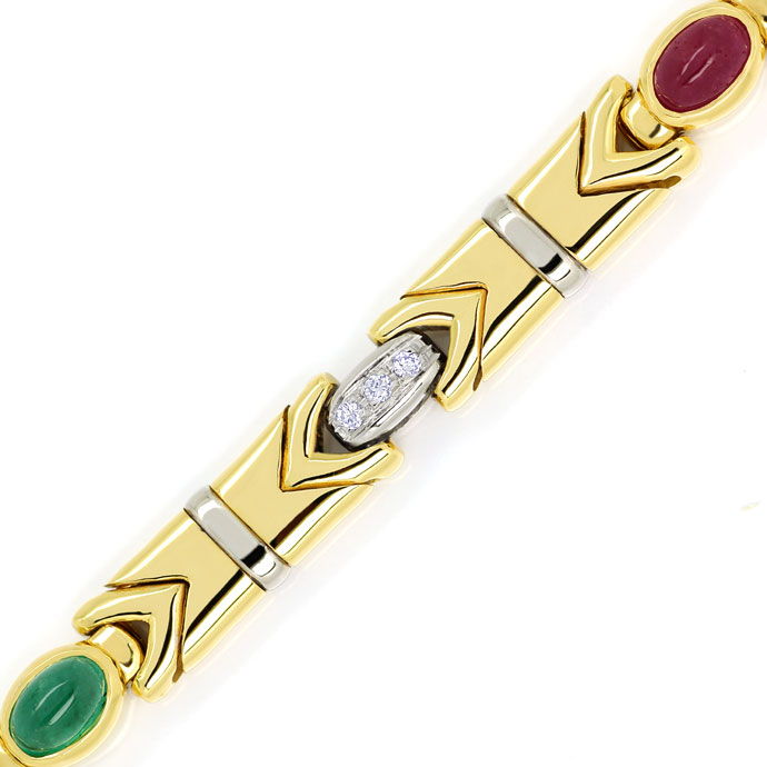 Foto 2 - Multicolor Rubin Safir Smaragd Brillantenarmband in 18K, S4916