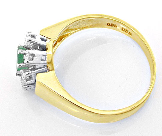 Foto 3 - Smaragd Brillant Damen Ring, 14K/585 Bicolor, S8757