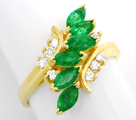 Foto 2 - Brillant Smaragd Ring, Spitzen Emeralds 14K, S8852